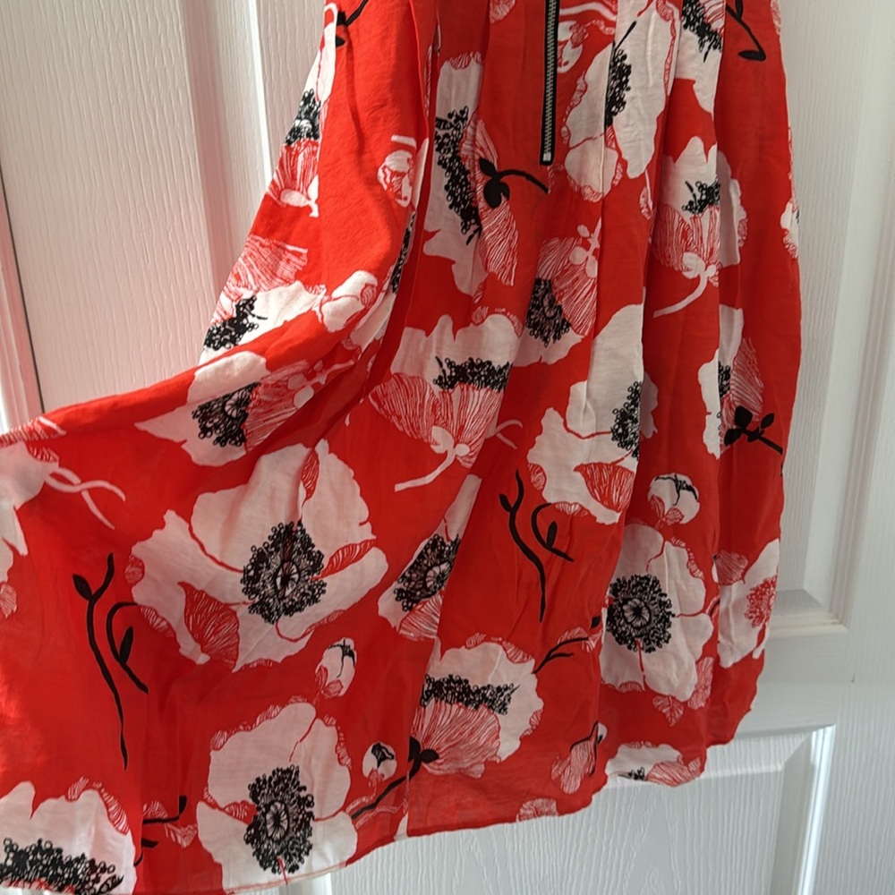 ADRIANNA PAPELL Fit & Flare Red/Orange Floral Dress Size 4 New With Tags! - Picture 8 of 8